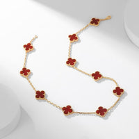 [Camiery]CLOVER 10 MOTIFS CARNELIAN NECKLACE