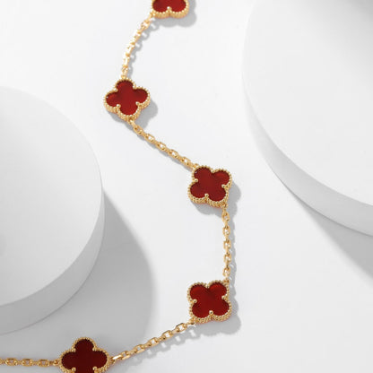 [Camiery]CLOVER 10 MOTIFS CARNELIAN NECKLACE