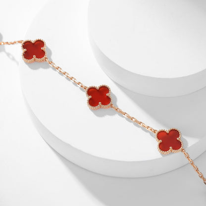 [Camiery]CLOVER 10 MOTIFS CARNELIAN NECKLACE