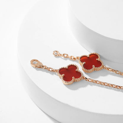 [Camiery]CLOVER 10 MOTIFS CARNELIAN NECKLACE