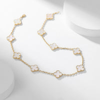 [Camiery]CLOVER 10 MOTIFS WHITE MOTHER OF PEARL NECKLACE
