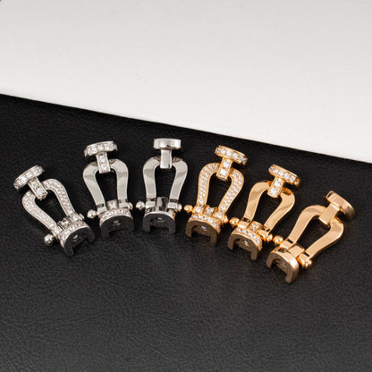 [Camiery]FORCE LARGE HORSESHOE HALF DIAMOND BRACELET GOLD
