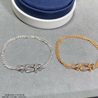 [Camiery]FORCE SMALL HORSESHOE  DIAMOND CHAIN ROPE BRACELET