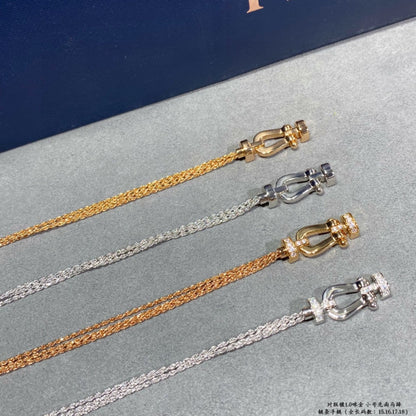 [Camiery]FORCE SMALL HORSESHOE  DIAMOND CHAIN ROPE BRACELET