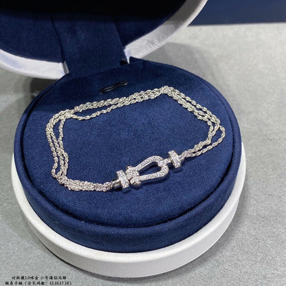[Camiery]FORCE SMALL HORSESHOE  DIAMOND CHAIN ROPE BRACELET