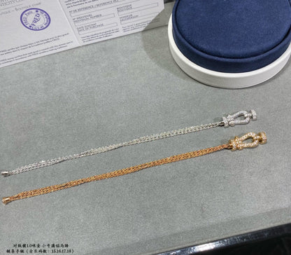 [Camiery]FORCE SMALL HORSESHOE  DIAMOND CHAIN ROPE BRACELET
