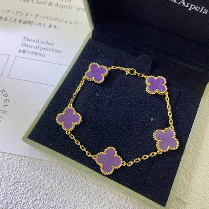 [Camiery] CLOVER 5 MOTIF VIOLET BRACELET COLLECTION