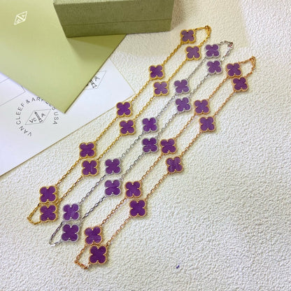 [Camiery]CLOVER 10 MOTIFS  PURPLE VIOLET  NECKLACE