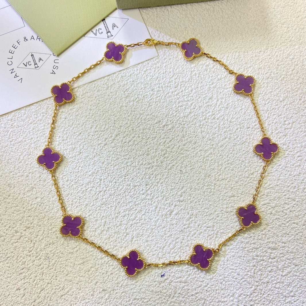 [Camiery]CLOVER 10 MOTIFS  PURPLE VIOLET  NECKLACE