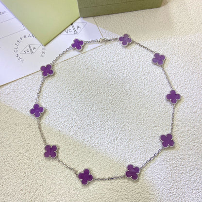 [Camiery]CLOVER 10 MOTIFS  PURPLE VIOLET  NECKLACE