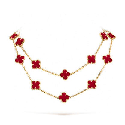 [Camiery]CLOVER 20 MOTIFS CARNELIAN NECKLACE