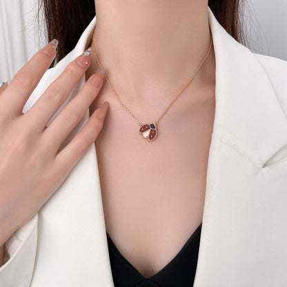 [Camiery]LUCKY  CARNELIANS LADYBUG NECKLACE