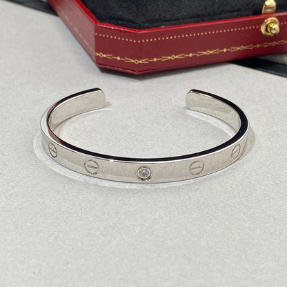 [Camiery] LOVE BRACELET 6.1MM 1 DIAMOND OPEN CUFF