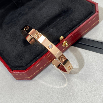 [Camiery] LOVE BRACELET 6.1MM 1 DIAMOND OPEN CUFF