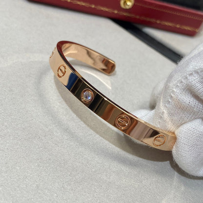 [Camiery] LOVE BRACELET 6.1MM 1 DIAMOND OPEN CUFF