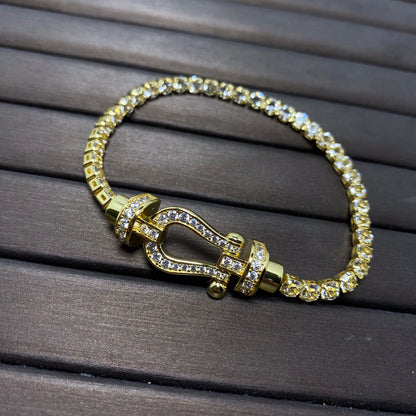 [Camiery]FORCE  LARGE HORSESHOE FULL DIAMOND TENNIS BRACELET