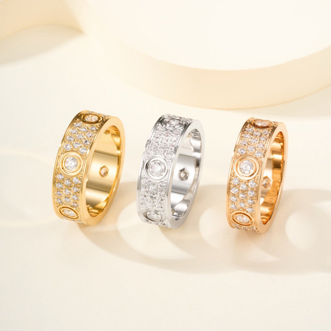 [Camiery] LOVE 5.5MM FULL-PAVE 6-DIAMOND RING