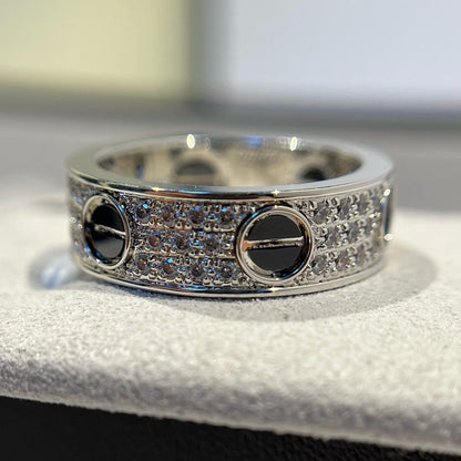 [Camiery] LOVE RING 5.5MM DIAMONDS PAVED CERAMIC