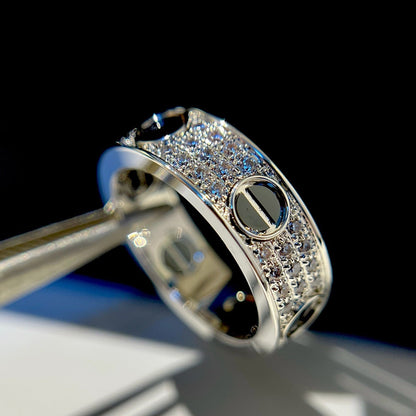 [Camiery] LOVE RING 5.5MM DIAMONDS PAVED CERAMIC