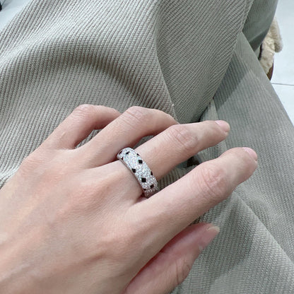 [Camiery] PANTHERE SPOTTED FULL DIAMOND RING