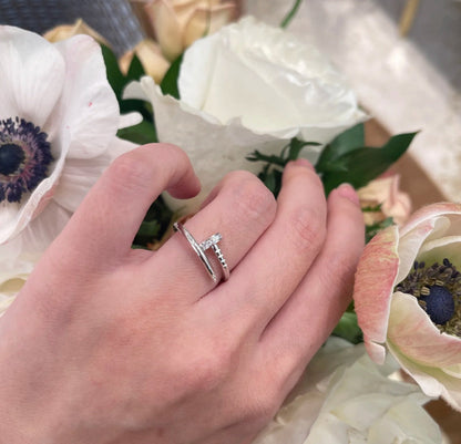 [Camiery] JUSTE 1.8MM HALF DIAMOND RING