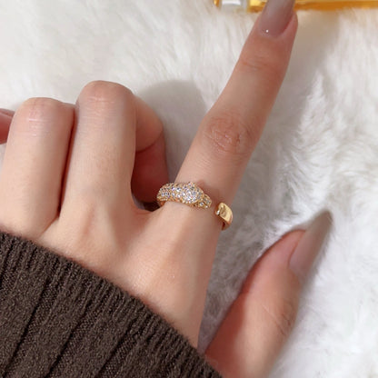 [Camiery] PANTHERE HALF DIAMOND SMALL RING