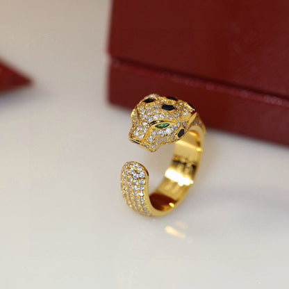 [Camiery] PANTHERE SPOTTED FULL DIAMOND MEDIUM RING