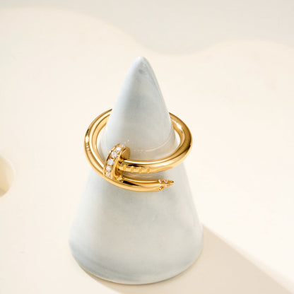 [Camiery] JUSTE RING 2.6MM HALF DIAMOND