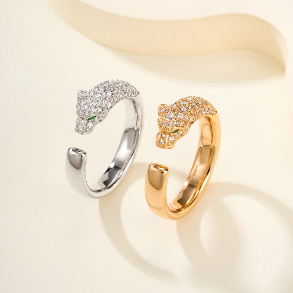 [Camiery] PANTHERE HALF DIAMOND SMALL RING