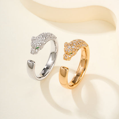 [Camiery] PANTHERE HALF DIAMOND SMALL RING