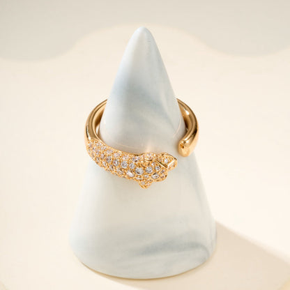 [Camiery] PANTHERE HALF DIAMOND SMALL RING