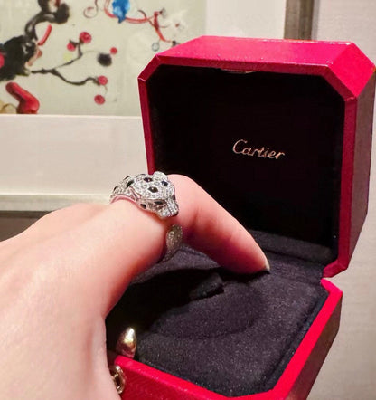[Camiery] PANTHERE SPOTTED FULL DIAMOND MEDIUM RING