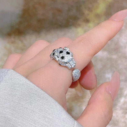 [Camiery] PANTHERE SPOTTED FULL DIAMOND MEDIUM RING