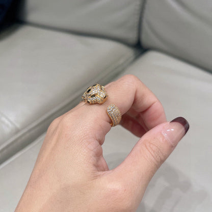 [Camiery] PANTHERE SPOTTED FULL DIAMOND MEDIUM RING