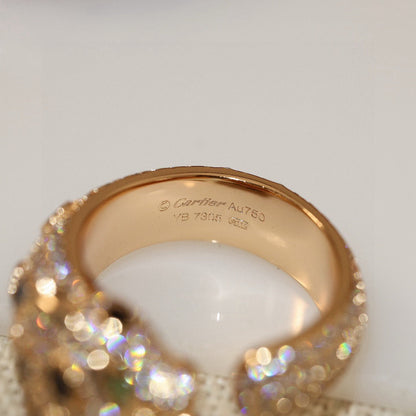 [Camiery] PANTHERE SPOTTED FULL DIAMOND MEDIUM RING