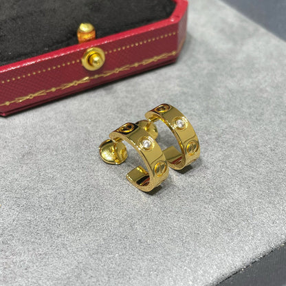 [Camiery] LOVE EARRINGS 5.7MM 2 DIAMONDS