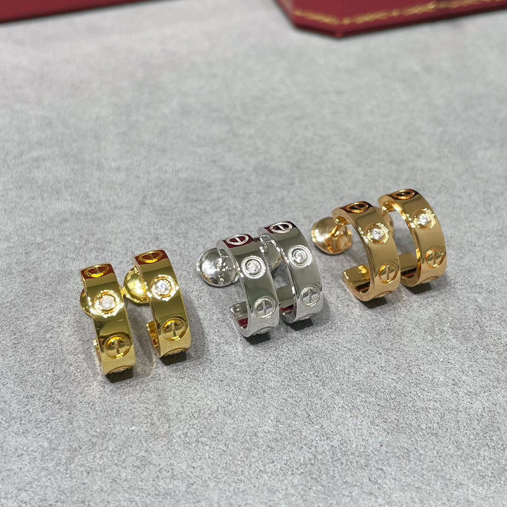 [Camiery] LOVE EARRINGS 5.7MM 2 DIAMONDS