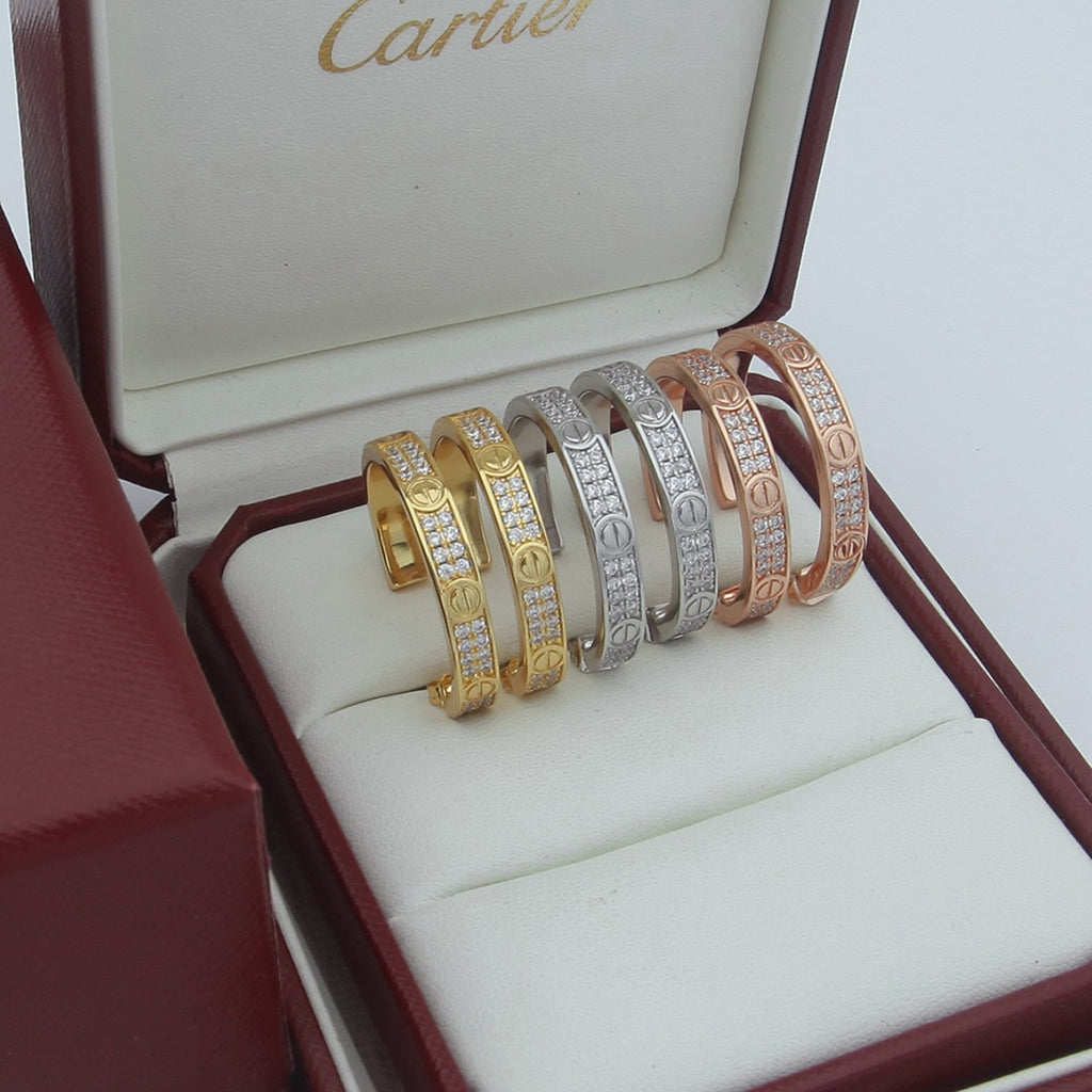 [Camiery] LOVE EARRINGS 3.6MM DIAMOND PAVED
