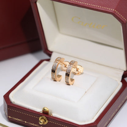 [Camiery] LOVE 5.5MM DIAMOND PAVED EARRINGS
