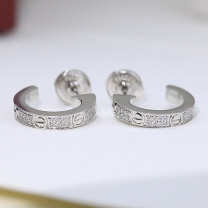 [Camiery] LOVE 5.5MM DIAMOND PAVED EARRINGS