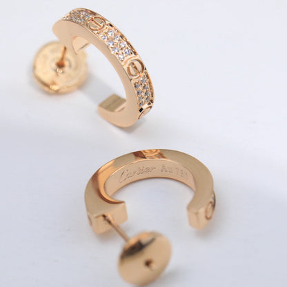 [Camiery] LOVE 5.5MM DIAMOND PAVED EARRINGS