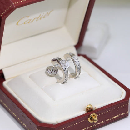 [Camiery] LOVE 5.5MM DIAMOND PAVED EARRINGS