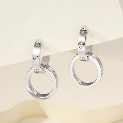 [Camiery] LOVE 3.3MM DANGLE EARRINGS