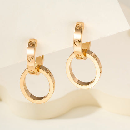 [Camiery] LOVE 3.3MM DANGLE EARRINGS