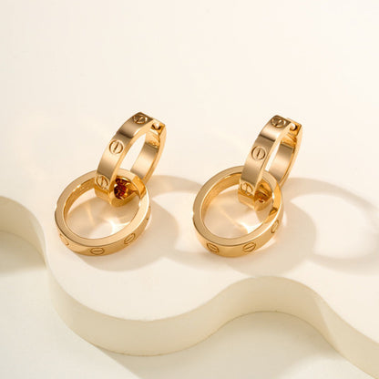 [Camiery] LOVE 3.3MM DANGLE EARRINGS