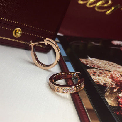 [Camiery] LOVE 5.5MM DIAMOND PAVED EARRINGS