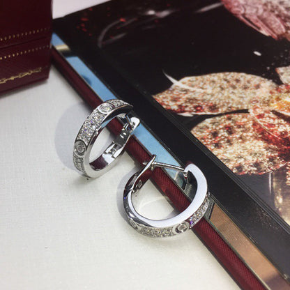 [Camiery] LOVE 5.5MM DIAMOND PAVED EARRINGS
