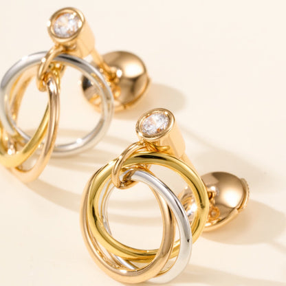 [Camiery] TRINITY ON DIAMOND  EARRINGS