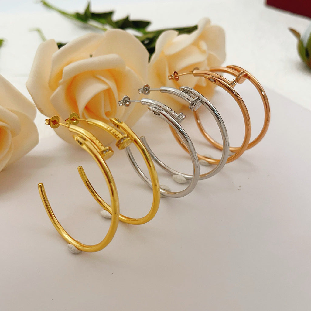 [Camiery] JUSTE HALF DIAMOND LARGE EARRINGS