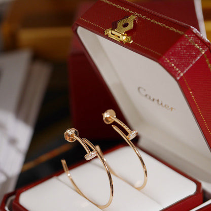 [Camiery] JUSTE HALF DIAMOND LARGE EARRINGS